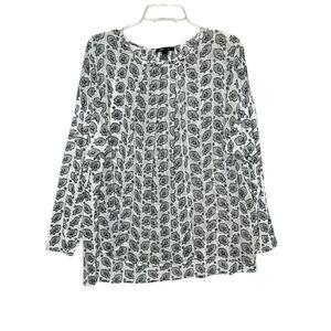 Mango Black and White Patterned Blouse